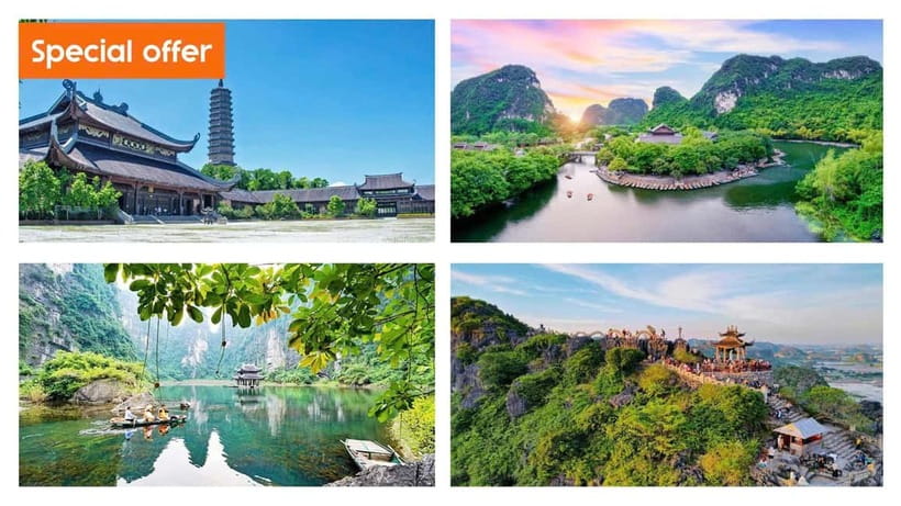 2 day Trang An - Mua cave - Cycling with Bungalow stay - Day 1: Hanoi to Hoa Lu Temples, Then Trang An Cave Boating