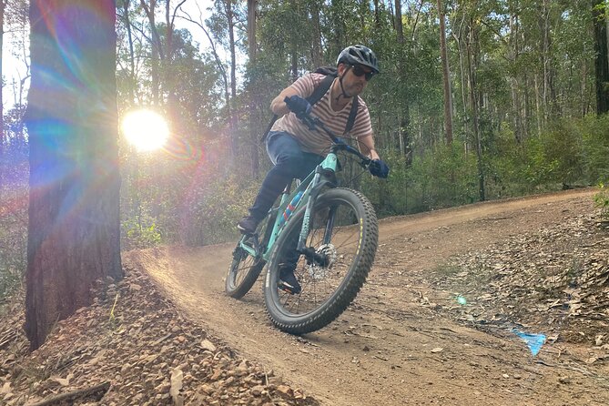 Brisbane Electric Mountain Bike Experience Tour - Getting set up at Gap Creek Reserve (the moment it clicks)