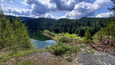 From Cluj: Mountain Bike around Lake Dragan - Down the narrow road to the right arm of Lake Dragan