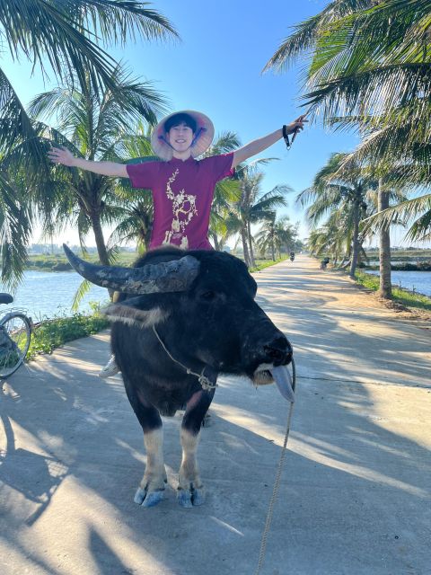Funny day cycling, Buffalo riding and Basket boat - Tra Que Vegetable Village: tea, herbs, and family farming