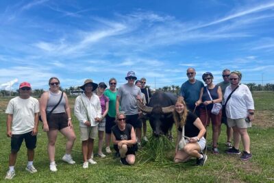 Hoi An countryside cycling Tour,Basket Boat-organic farming-lunch - Water Buffalo Feeding: Fun Photos With a Farmer’s Lesson