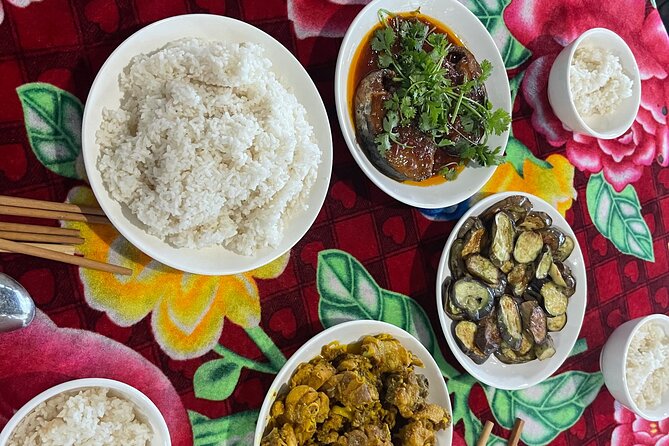 Hoi An countryside cycling Tour,Basket Boat-organic farming-lunch - The Lunch That Makes It Worth It: Chicken, Fish, Morning Glory, and More