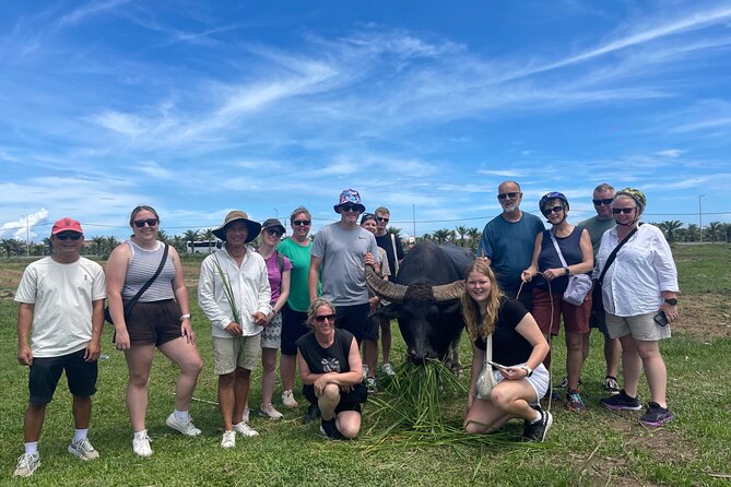 Hoi An countryside cycling Tour,Basket Boat-organic farming-lunch - Water Buffalo Feeding: Fun Photos With a Farmer’s Lesson