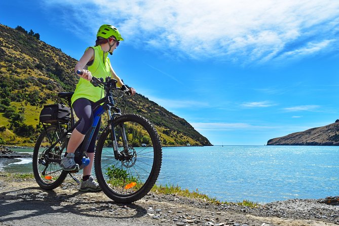 Lava Loop- Guided electric mountain bike tour in Akaroa - The ride begins: getting comfortable on the e-bike