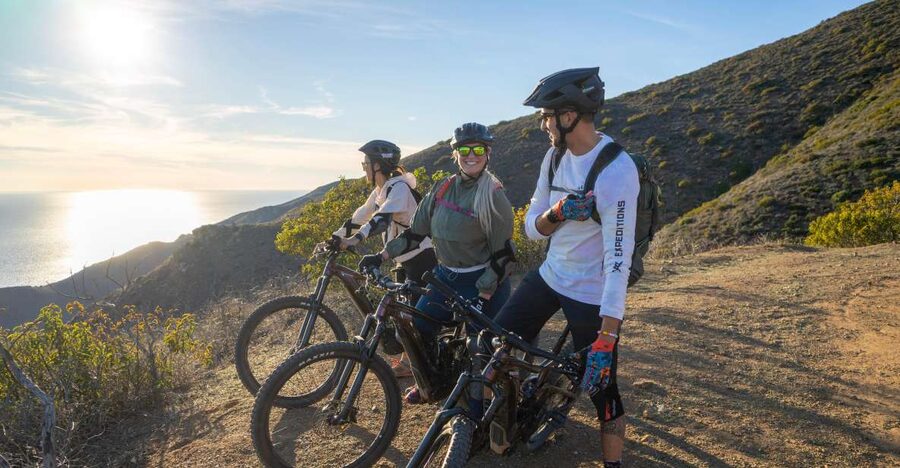 Malibu: Electric-Assisted Mountain Bike Tour - Starting at the Yellow FJ Cruiser: getting set up right