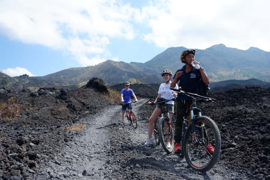 Mount Batur: Black Lava Cycling Tour w/ Natural Hot Spring - Hot Springs With Lake Batur in View