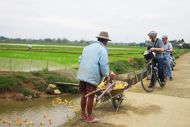 Private Cycling Tour in Rural Hue with Farming Experience - Post-lunch downtime on the ancient tile-roofed bridge