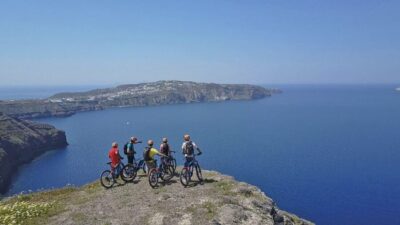 Santorini: Electric Mountain Bike Adventure - From Perivolos Black Sand to Perissa Warm-Up