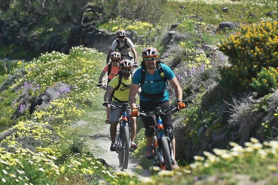 Santorini: Electric Mountain Bike Adventure - Vlichada Port, Back to Perivolos, and a Private Beach Finish