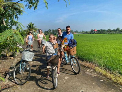 VIP Mekong Delta Full Day Adventure Cycling-Kayak-Cooking - Family Tiny Garden and the farm loop: orchards, dragon fruit, and rice fields
