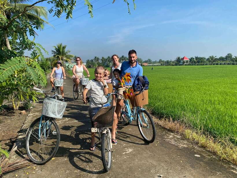 VIP Mekong Delta Full Day Adventure Cycling-Kayak-Cooking - Family Tiny Garden and the farm loop: orchards, dragon fruit, and rice fields